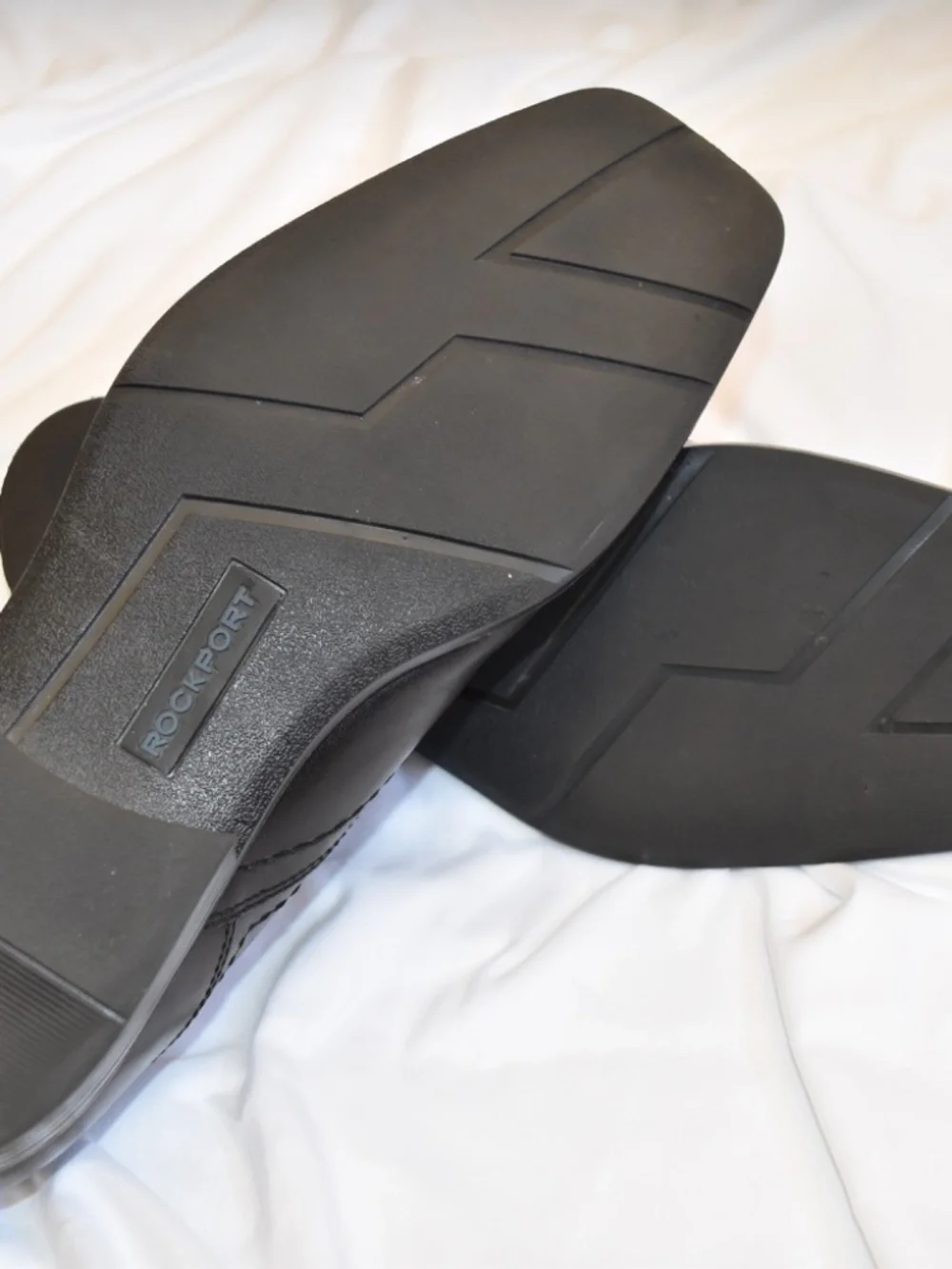 Slip on all leather black dress shoes.